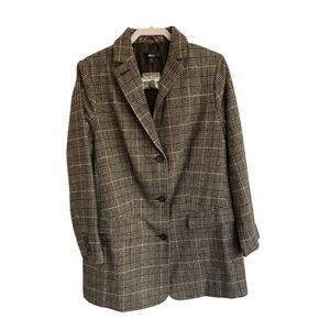 Ellos Plaid Coat or Tunic Sz 14 Polyester/Wool Blend Warm Cozy Outer